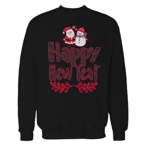 NYE Happy New Year Santa Sparkle Snowman Bling Cute Family Unisex Sweatshirt