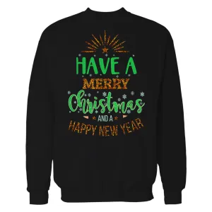 NYE Merry Christmas Sparkle Happy New Year Eve Xmas Party Unisex Sweatshirt