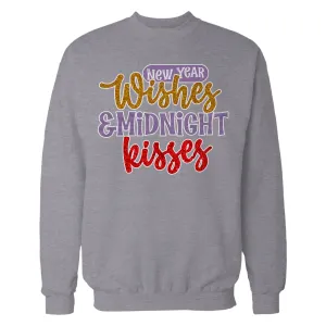 NYE New Year Wishes Midnight Kisses Eve Party Cute Couples Unisex Sweatshirt