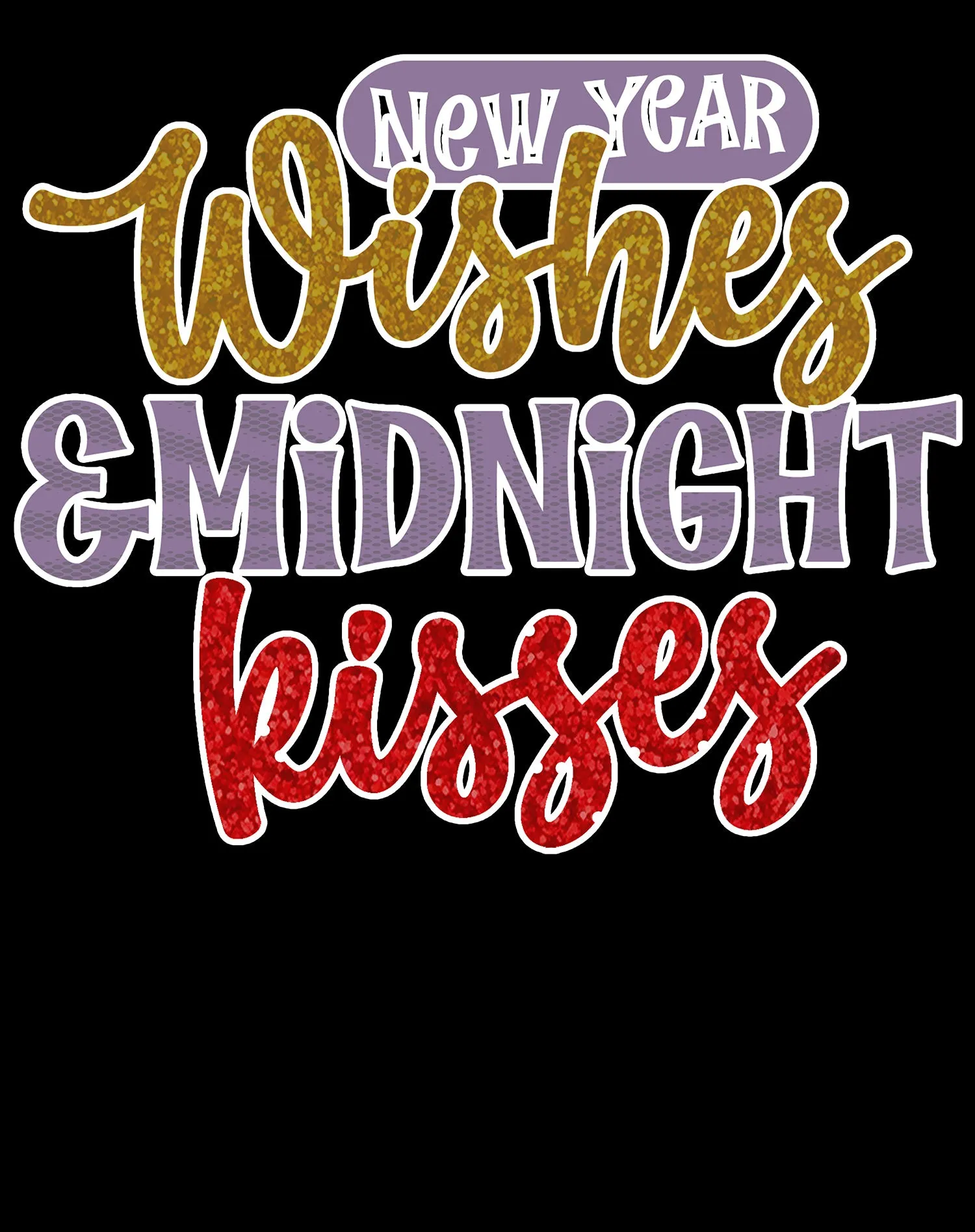 NYE New Year Wishes Midnight Kisses Eve Party Cute Couples Unisex Sweatshirt