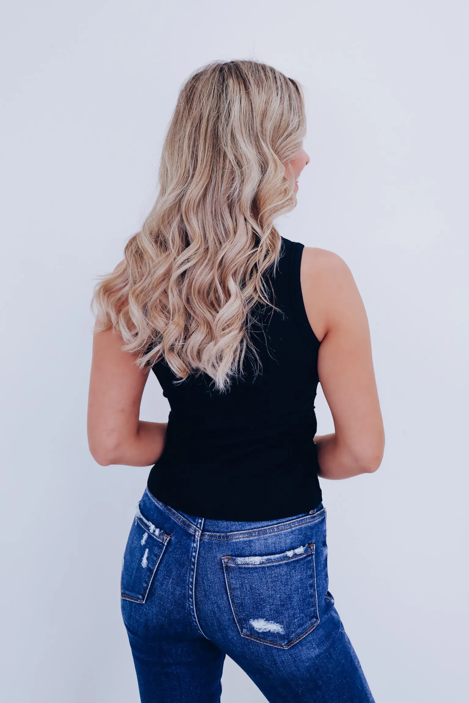 OG Ellie Embellished Cropped Tank Top - Black