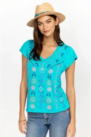 Oriel Flutter Sleeve Tee Blue Bird