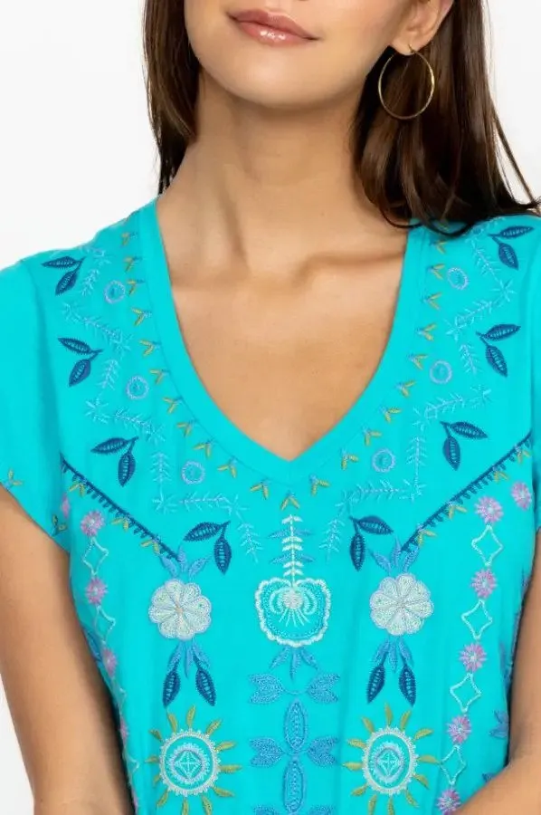 Oriel Flutter Sleeve Tee Blue Bird