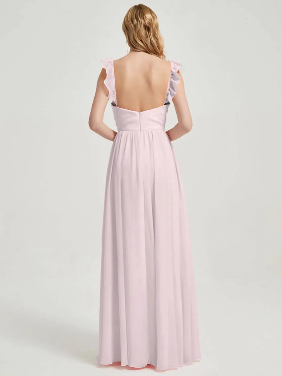 Pale Rose 3 In 1 Convertible Chiffon Floor Length Bridesmaid Dress