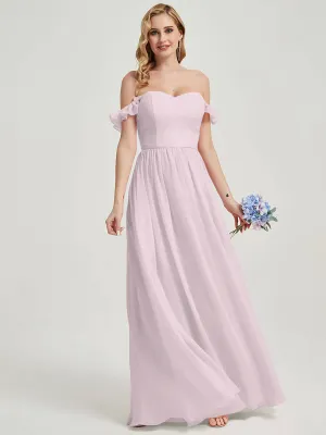 Pale Rose 3 In 1 Convertible Chiffon Floor Length Bridesmaid Dress