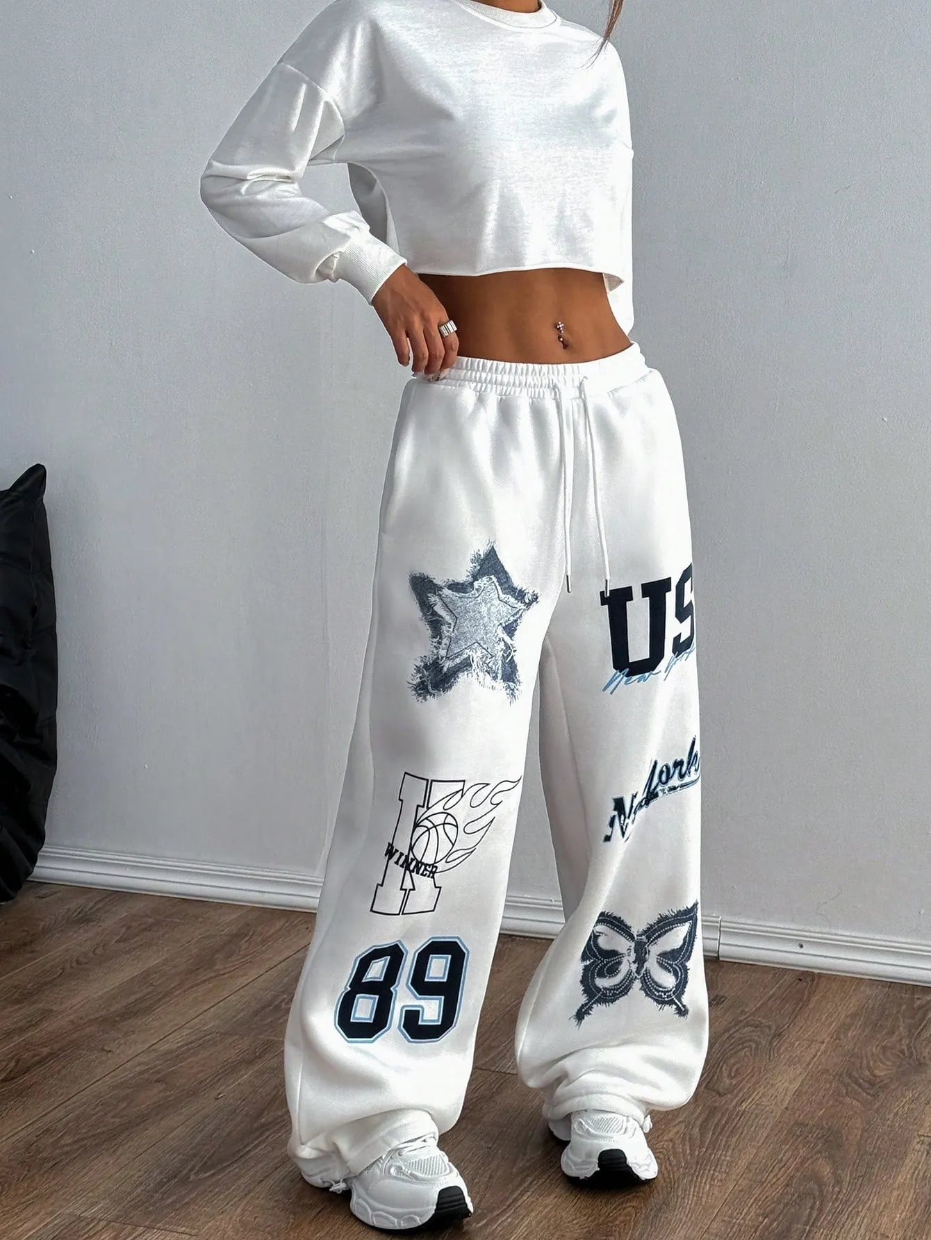 Pantalones Deportivos Casual con Estampado  CR