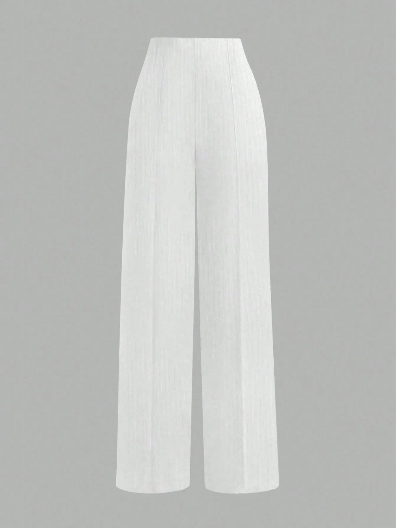 Pantalones rectos unicolor casual para mujer