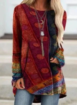 Patchwork Long Sleeve Sweater