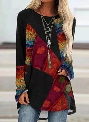 Patchwork Long Sleeve Sweater