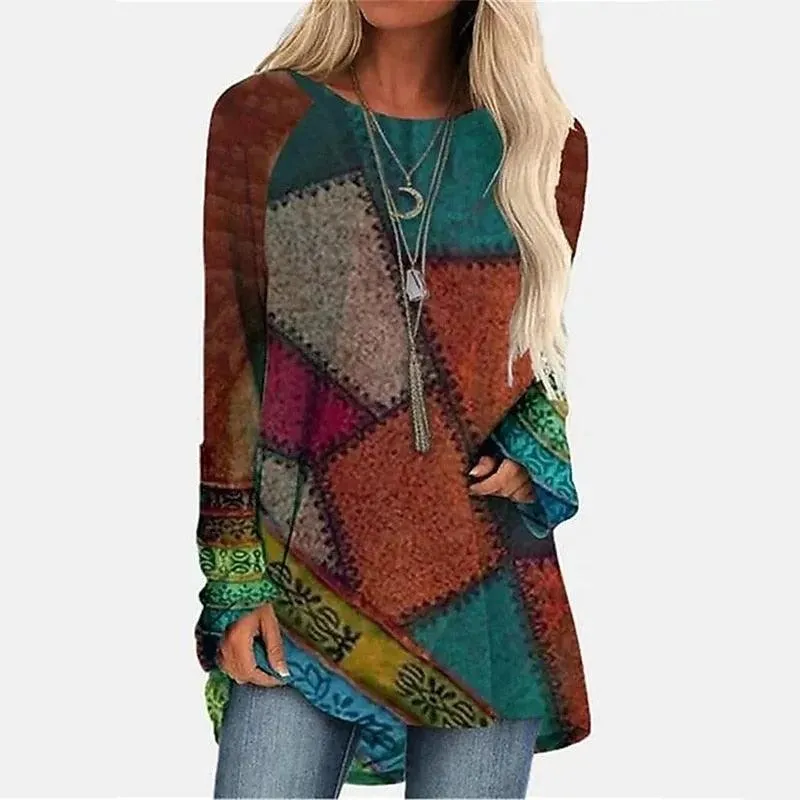Patchwork Long Sleeve Sweater