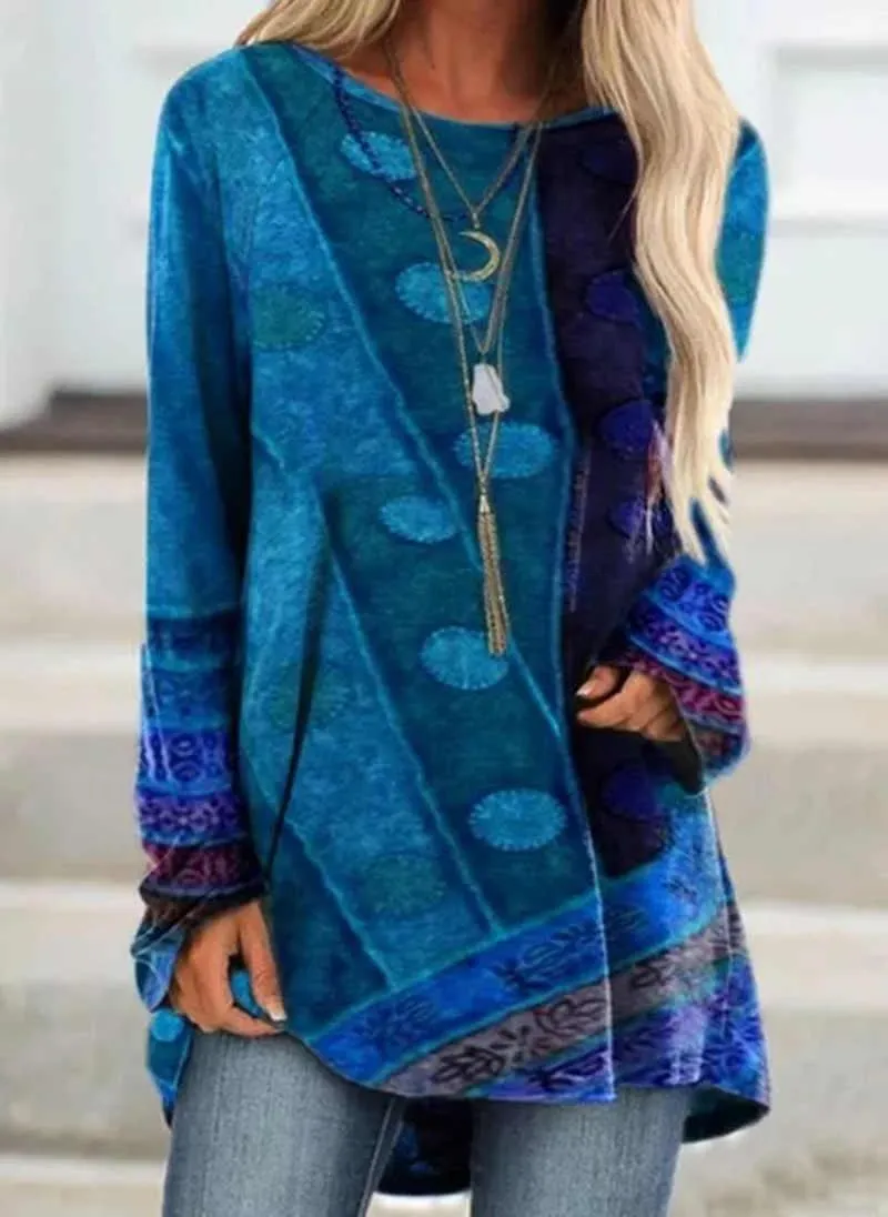 Patchwork Long Sleeve Sweater