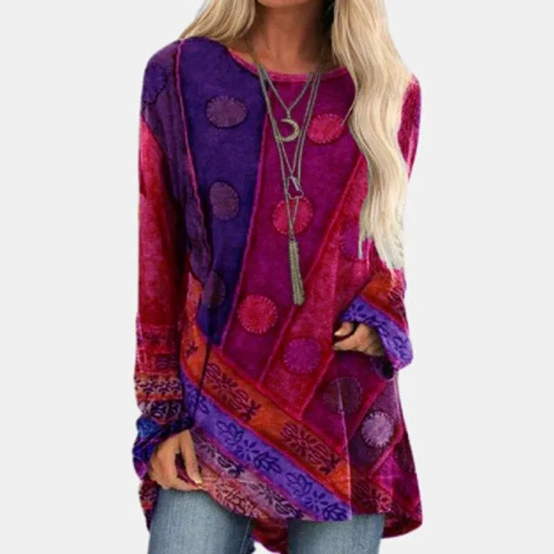 Patchwork Long Sleeve Sweater