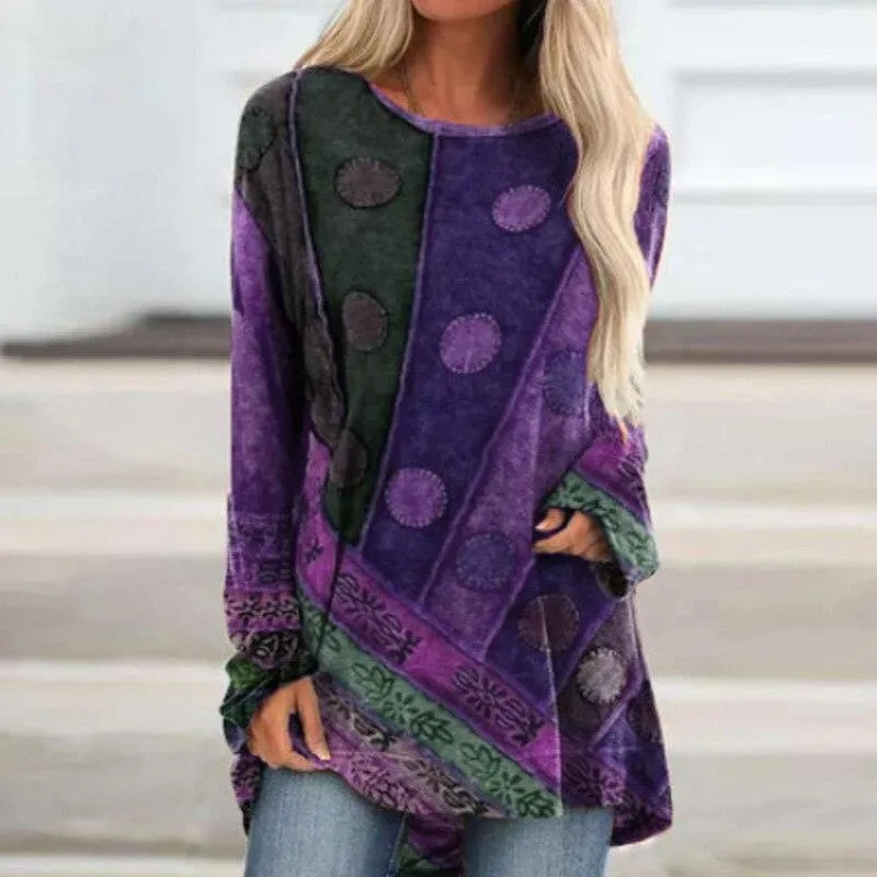 Patchwork Long Sleeve Sweater