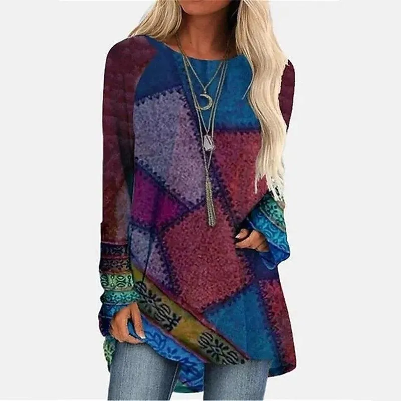 Patchwork Long Sleeve Sweater
