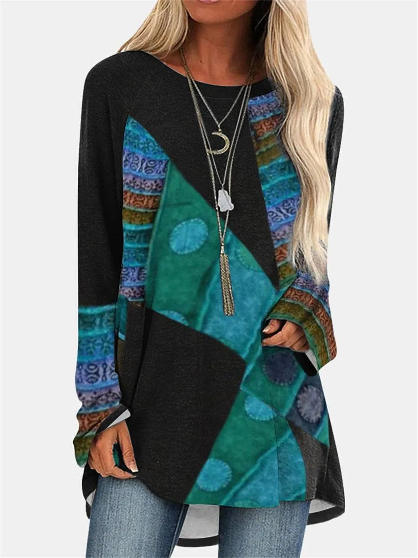 Patchwork Long Sleeve Sweater