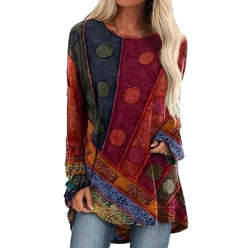 Patchwork Long Sleeve Sweater