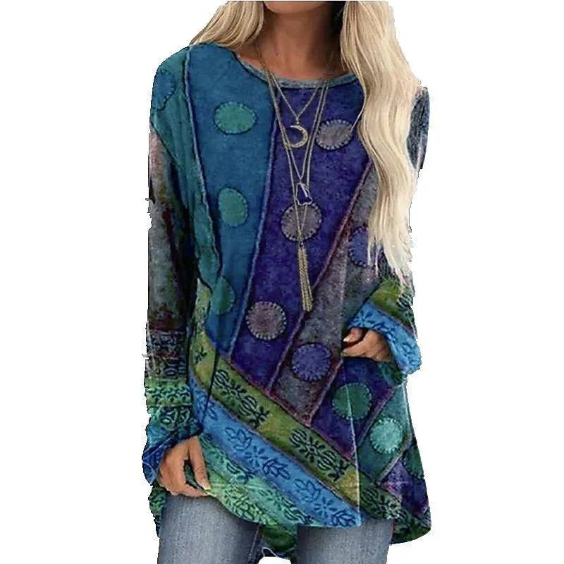 Patchwork Long Sleeve Sweater