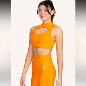 Peloton Cadent Rib Mock Neck Cut Out Bra