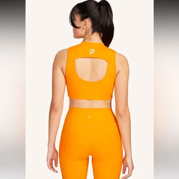 Peloton Cadent Rib Mock Neck Cut Out Bra