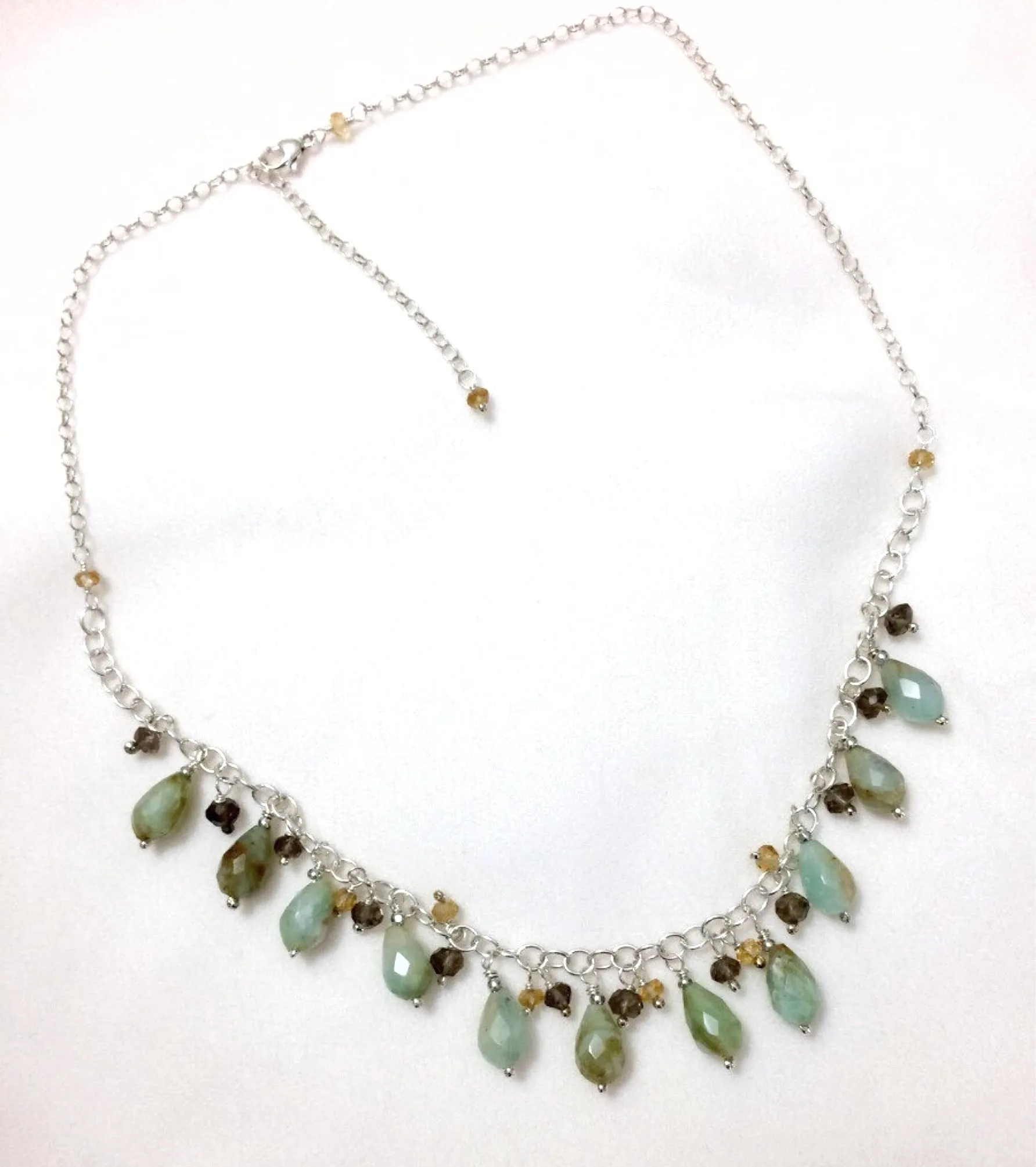 Peruvian Opal Sterling Silver Fringe Necklace