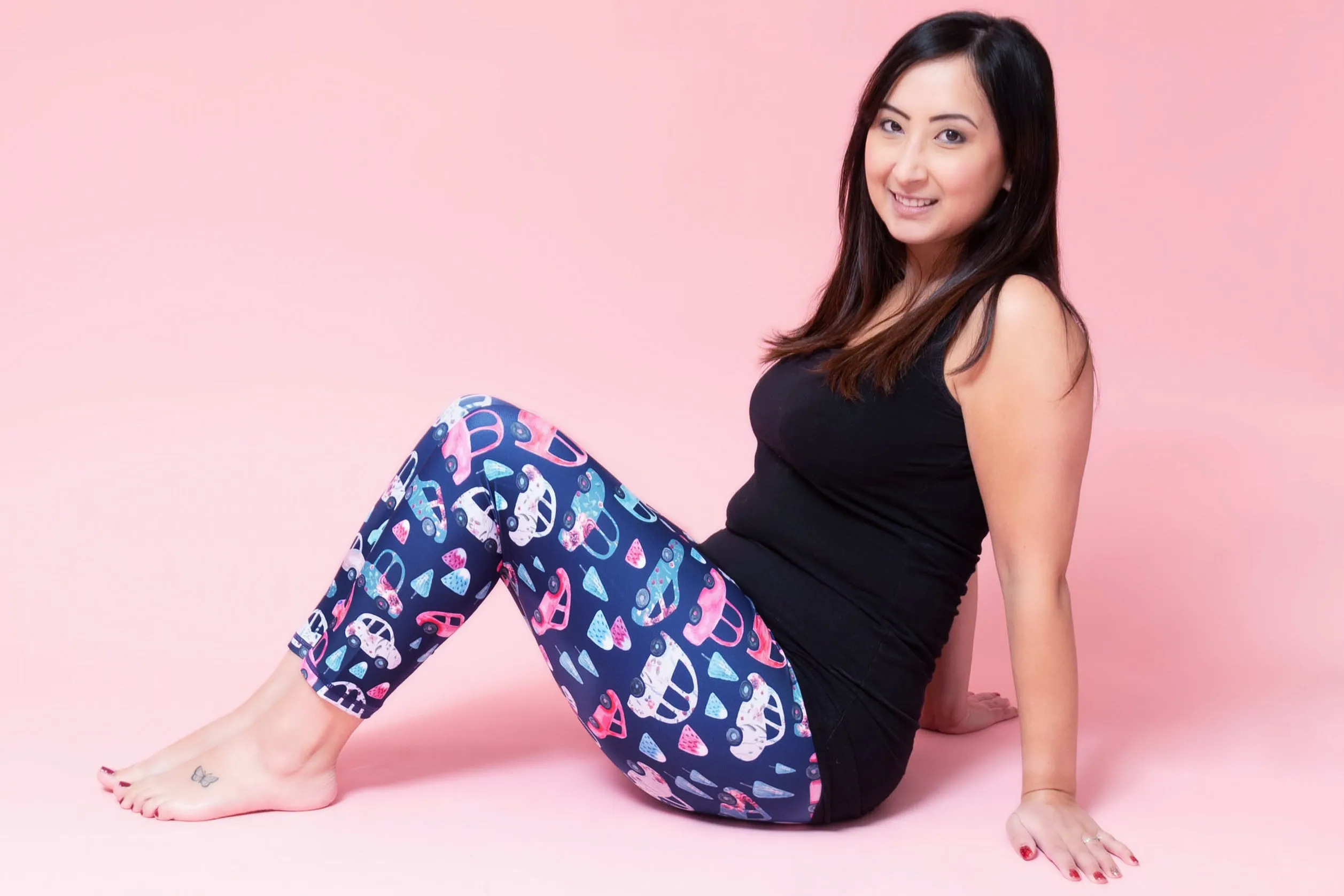 Pink Car Women's Activewear Leggings Capri