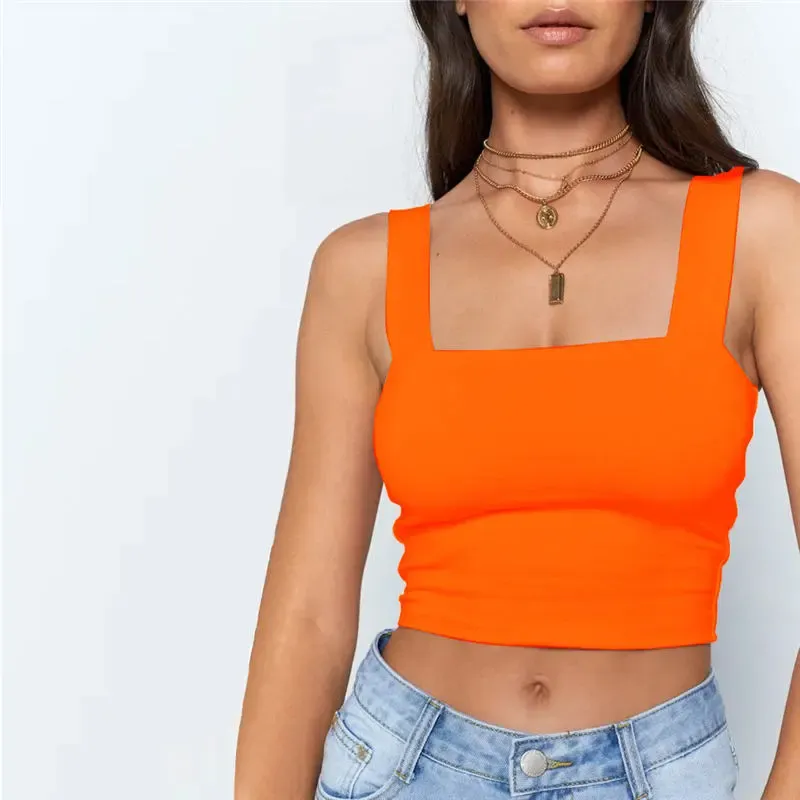 Playful Vibes Square-Neck Crop Top