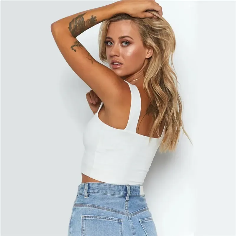 Playful Vibes Square-Neck Crop Top