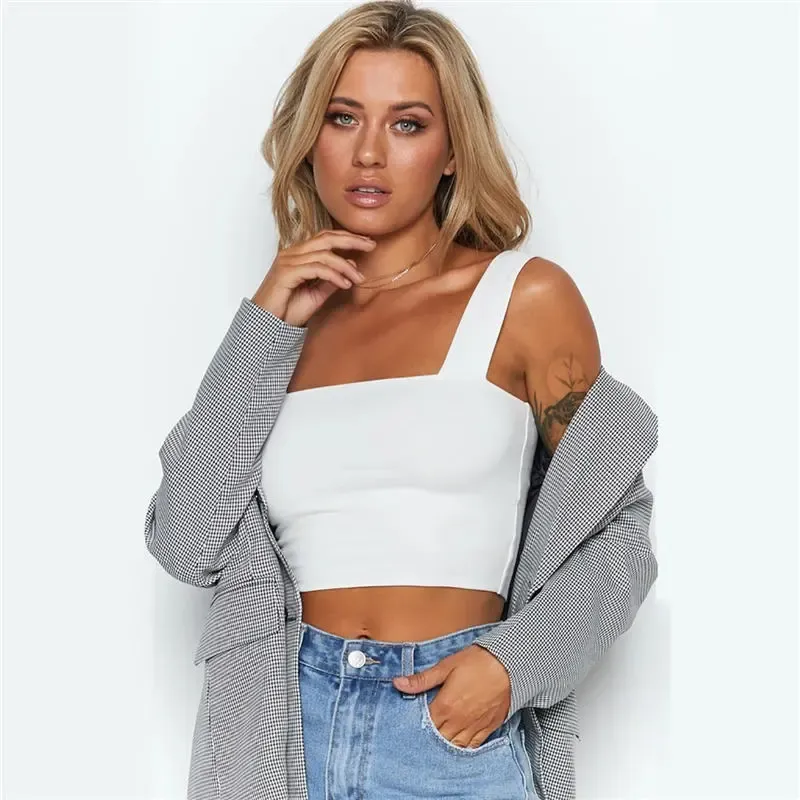 Playful Vibes Square-Neck Crop Top