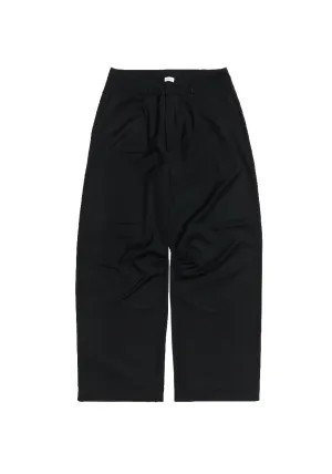 Pleated trousers black wool