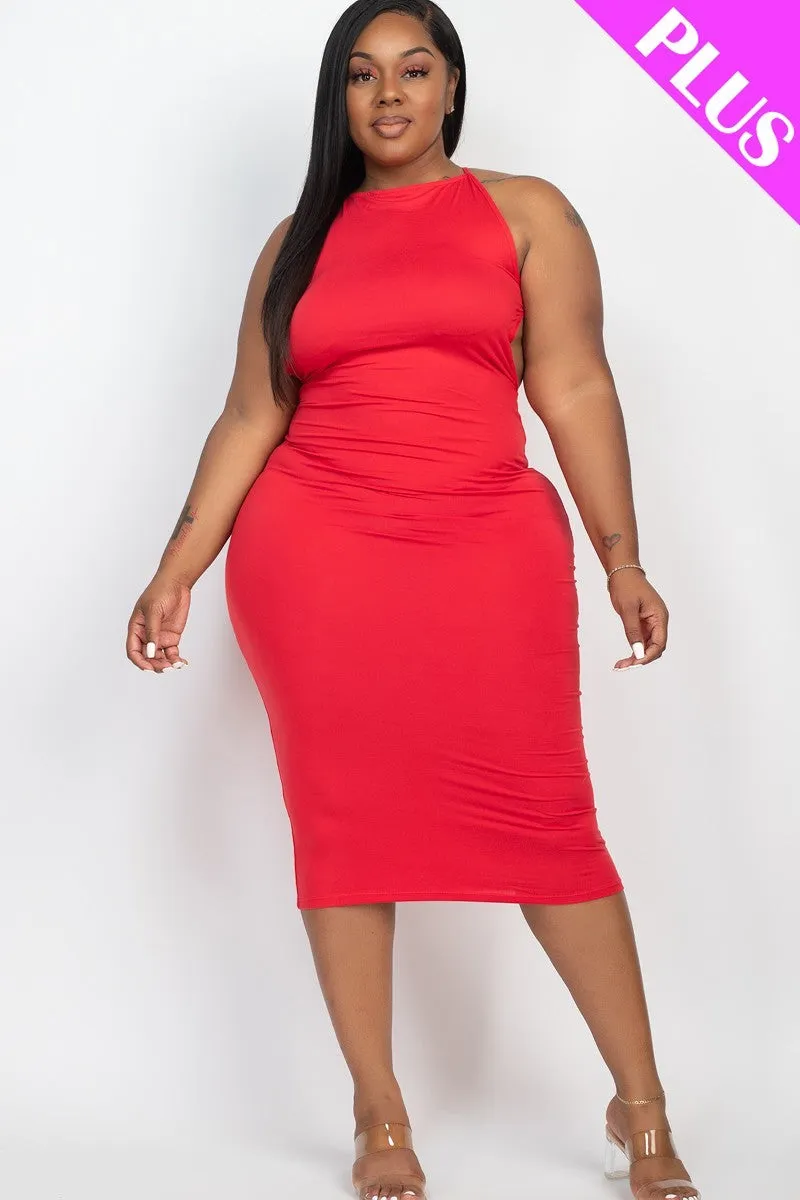 Plus Size Open Back Maxi Fashion Dress