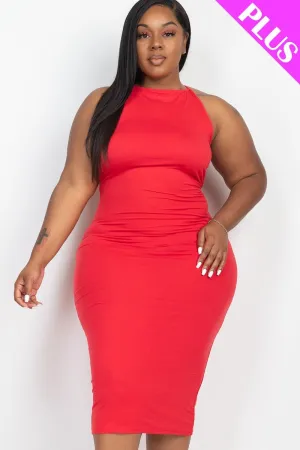 Plus Size Open Back Maxi Fashion Dress