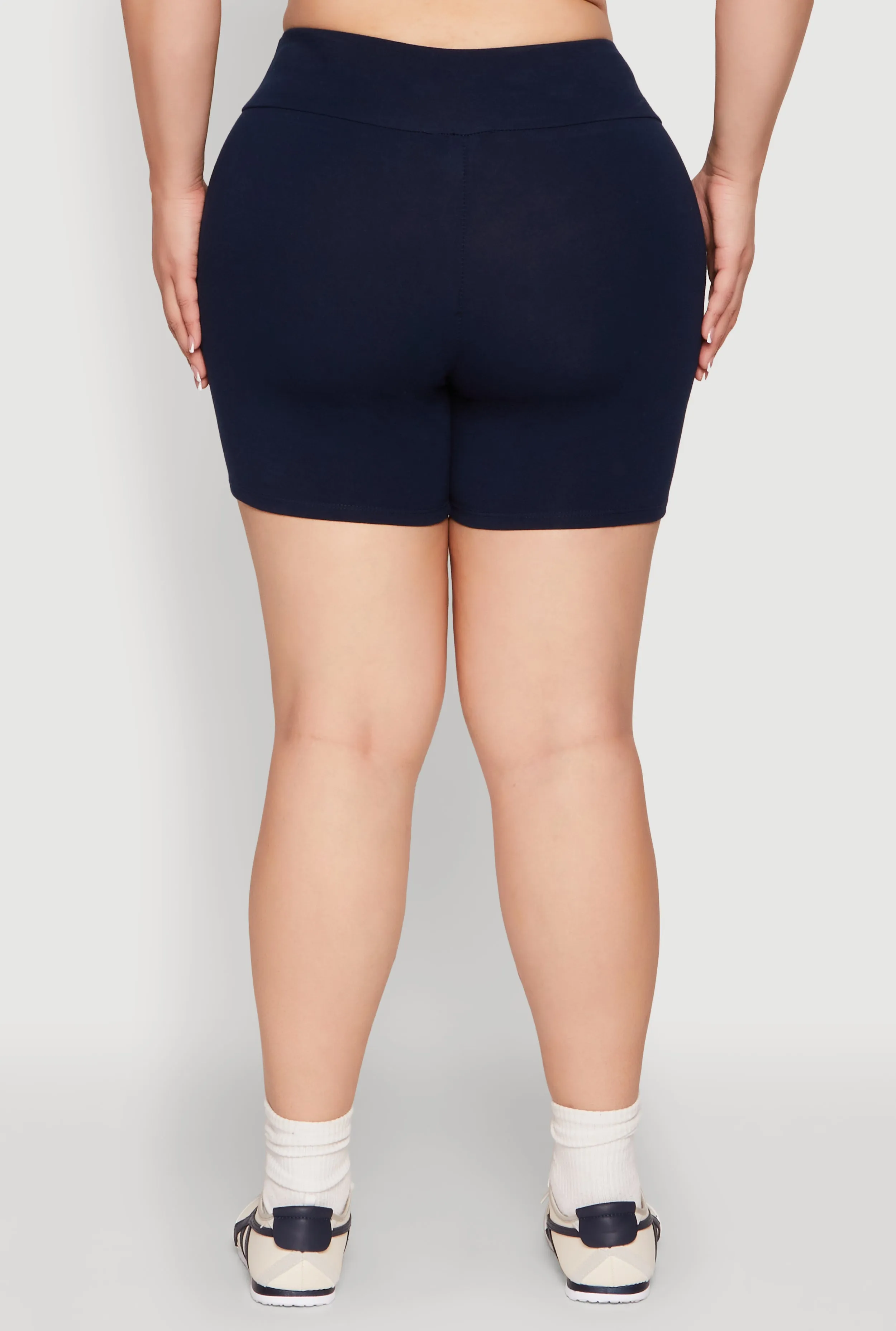 Plus Size Seamless High Waisted Biker Shorts