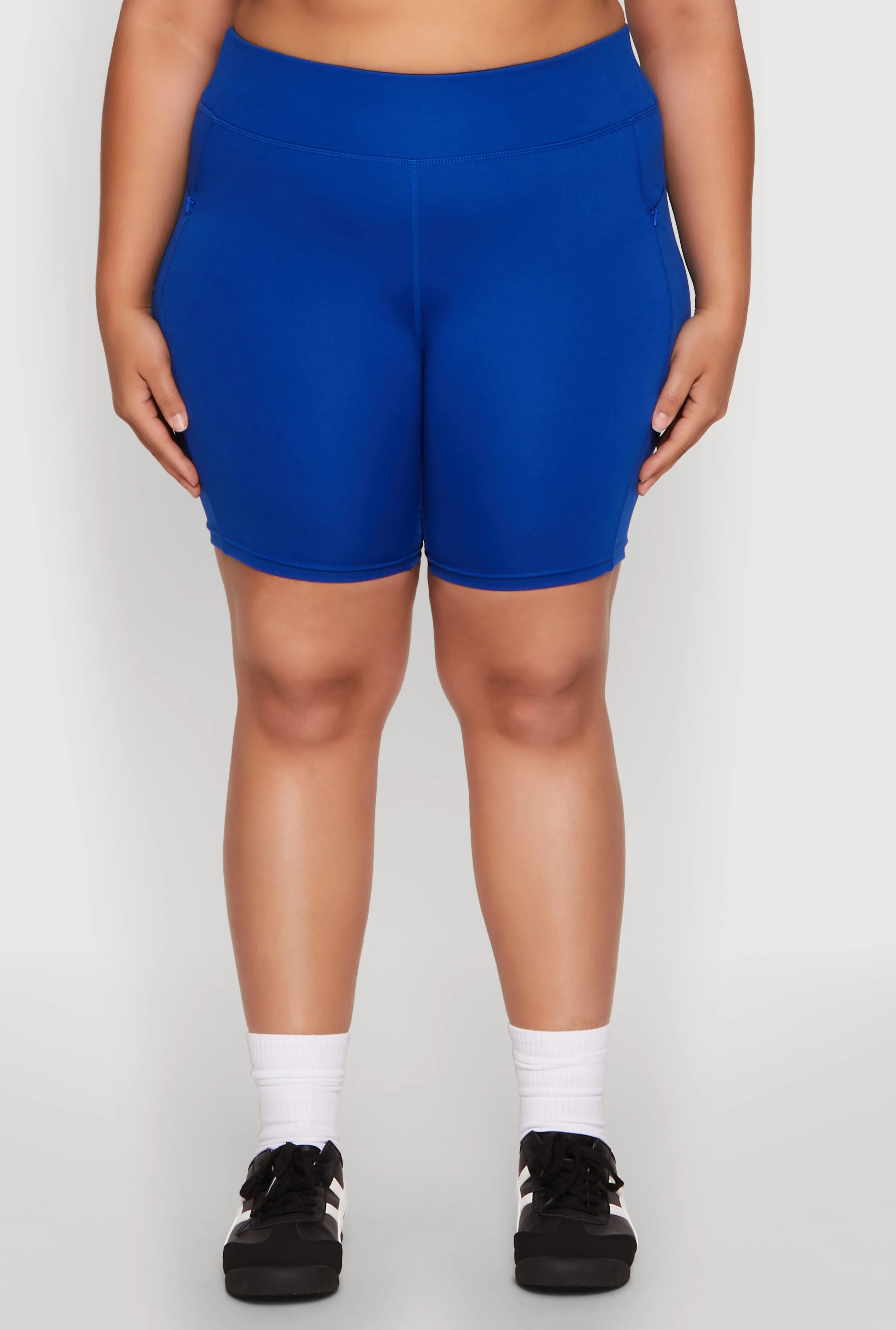 Plus Size Side Zip Pocket Biker Shorts