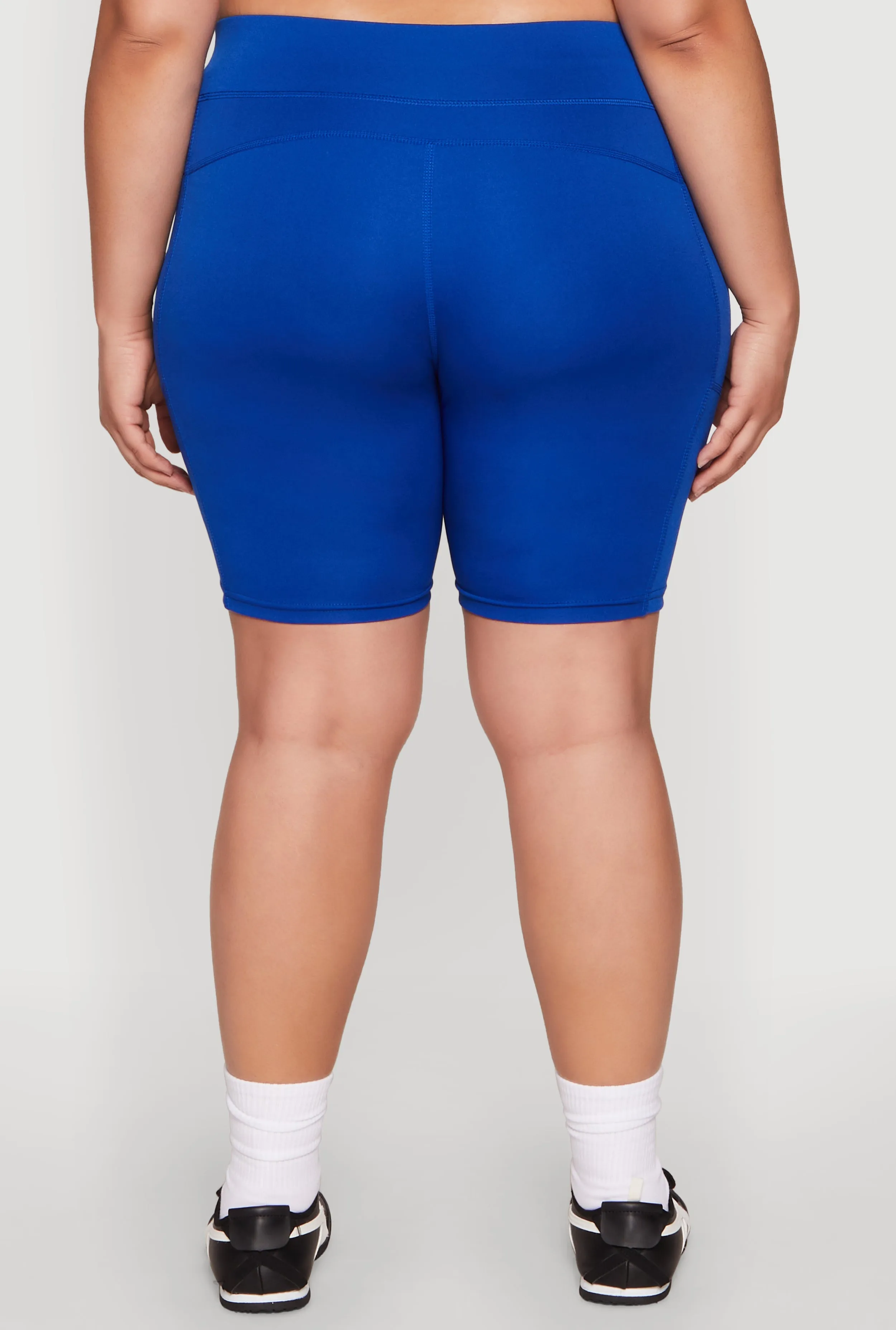 Plus Size Side Zip Pocket Biker Shorts