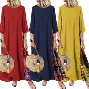 Plus Size Women Vintage Dresses / Maxi Dresses