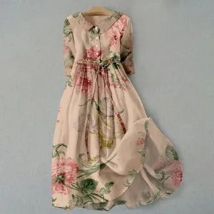 Poe - Vintage lace dress with botanical floral print.
