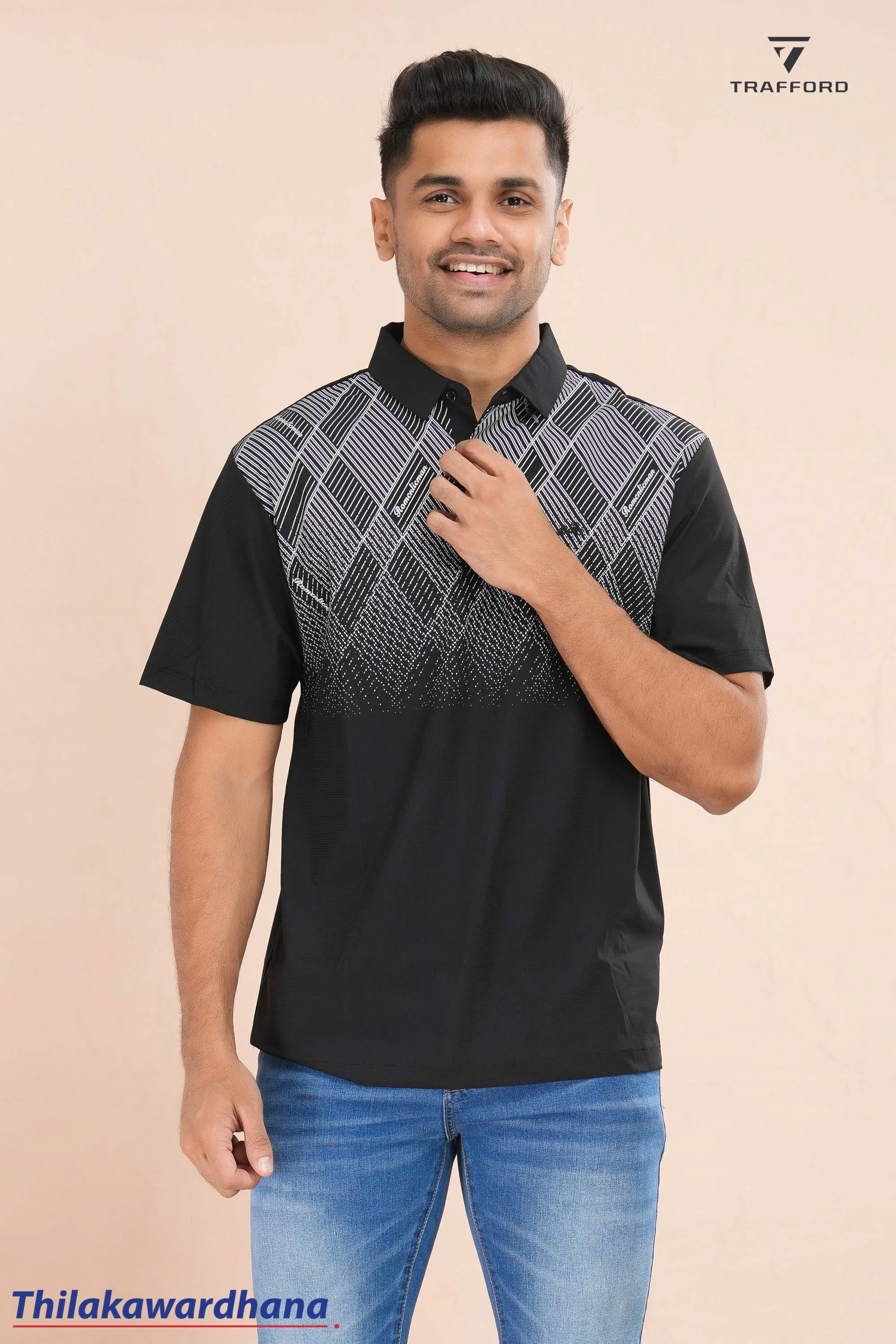 Print Detailed Polo T Shirt
