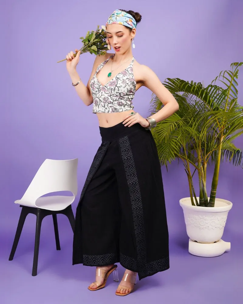 Pure blossom boho chic halter neck cotton top