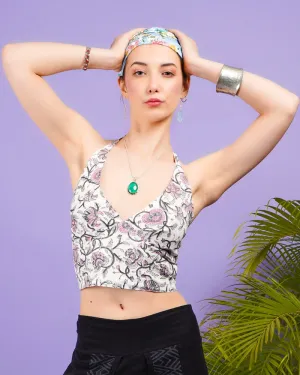 Pure blossom boho chic halter neck cotton top