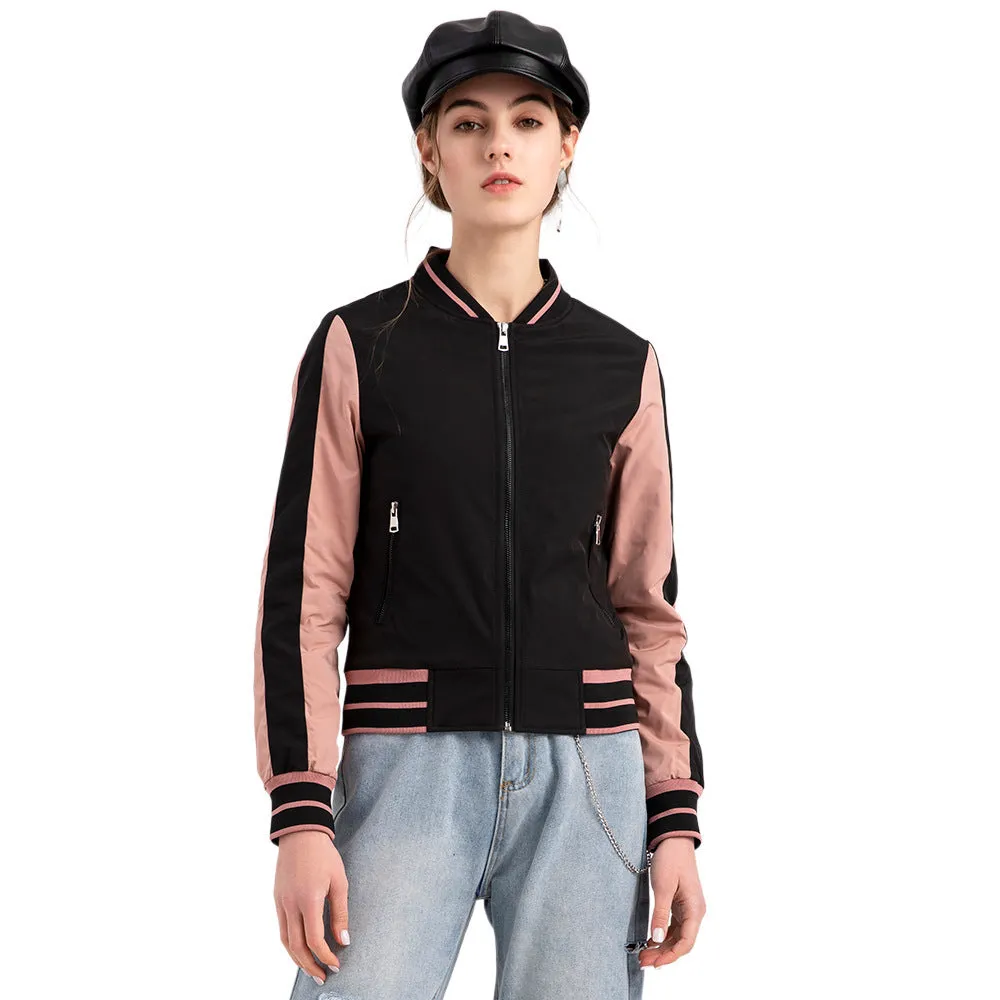 Quilted Color Matching Baseball Jacket
