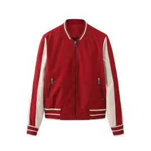 Quilted Color Matching Baseball Jacket