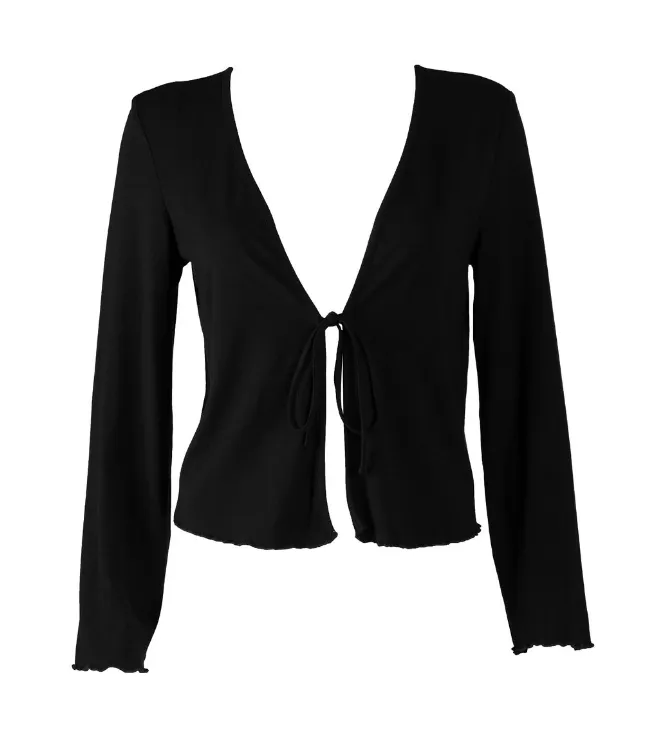"The Kate" - Jersey Tie Top (Black)