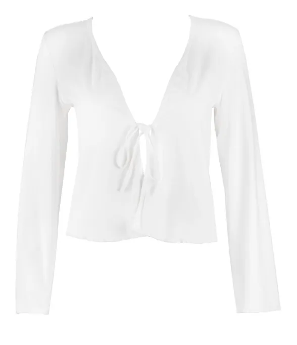 "The Kate" - Jersey Tie Top (White)