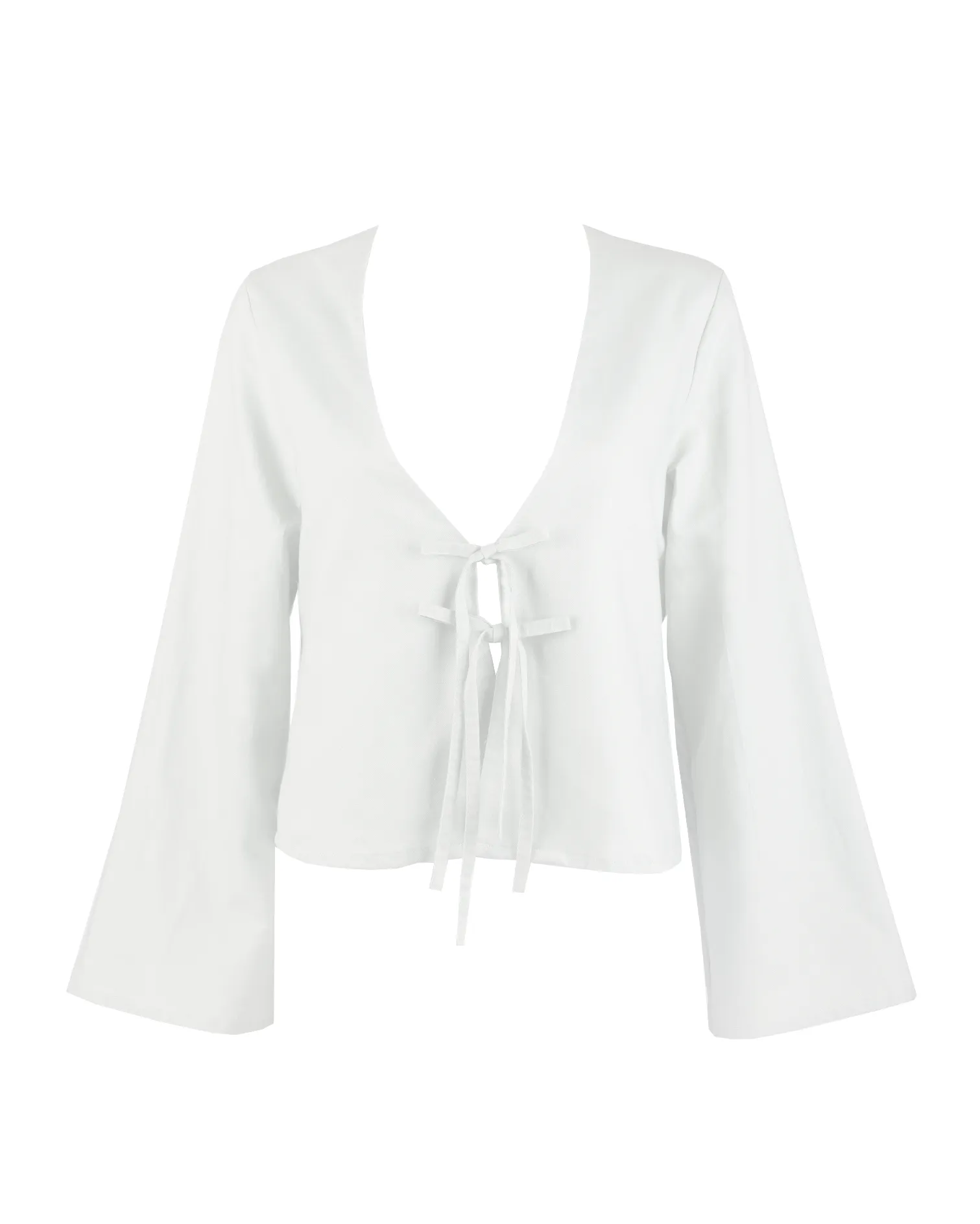 "The Melanie" - Linen Tie Top (White)