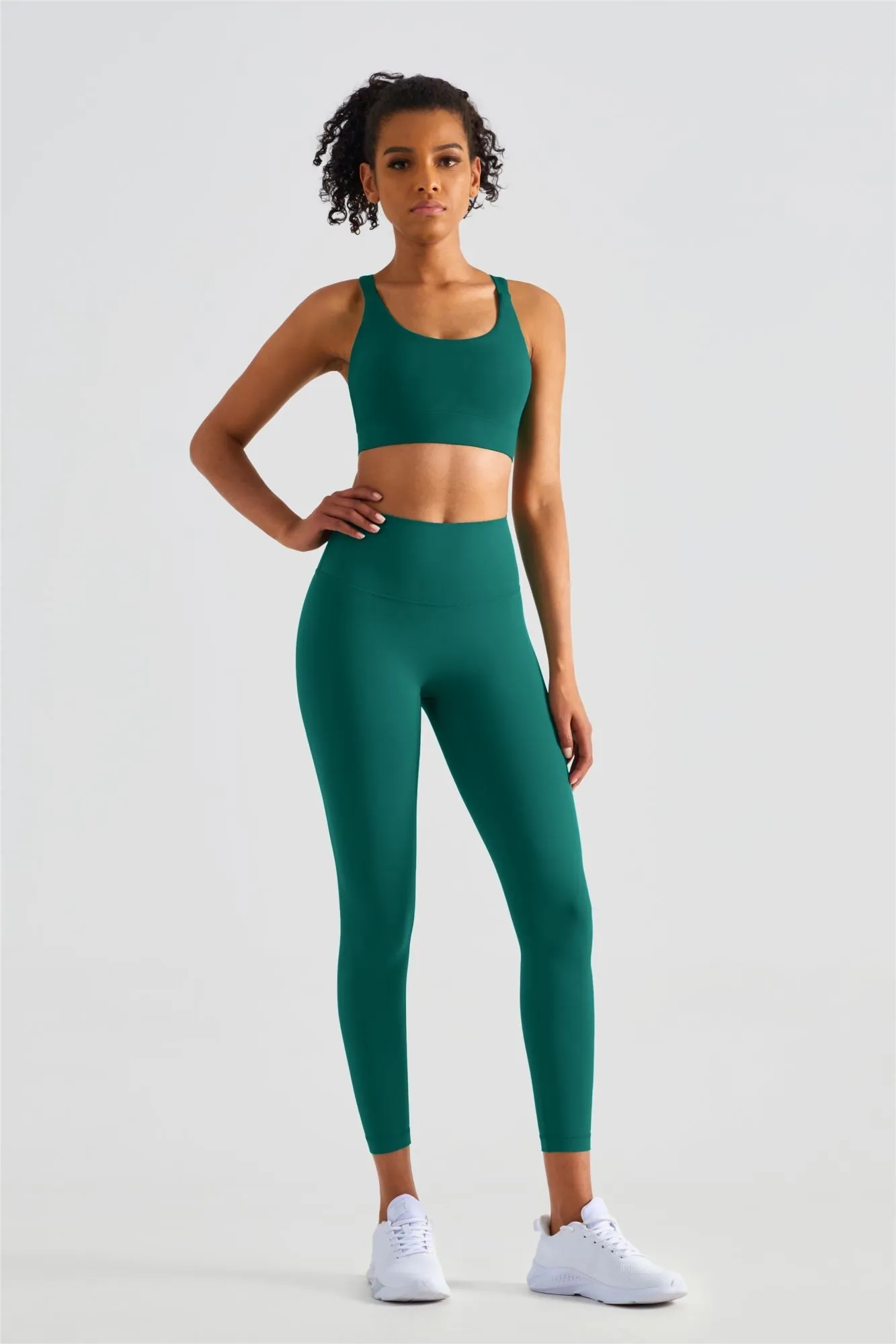 Racerback Sports Bra & Yoga Leggings Activewear Set