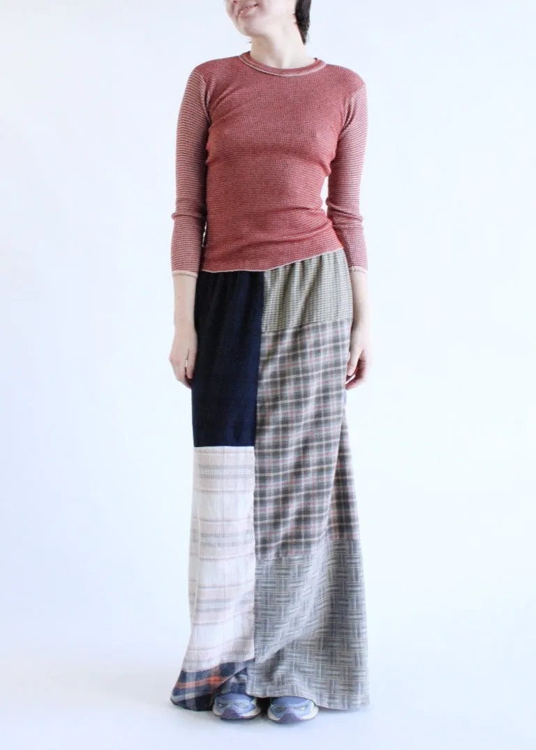 RCYCLD Flannel Pieced Maxi Skirt