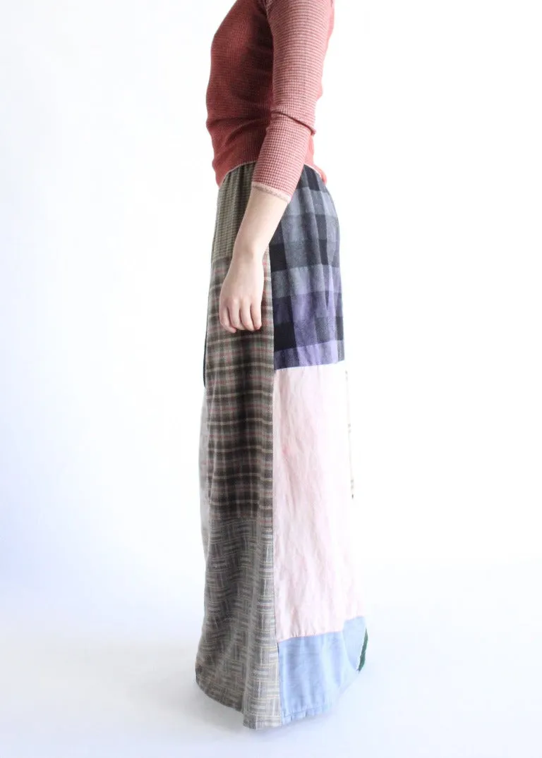 RCYCLD Flannel Pieced Maxi Skirt