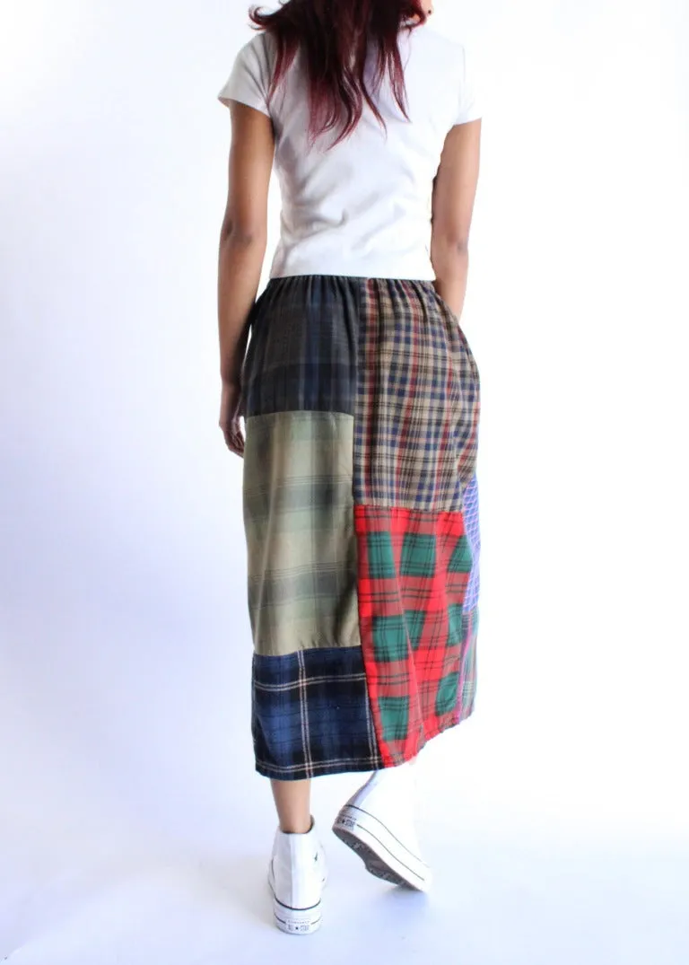 RCYCLD Flannel Pieced Maxi Skirt