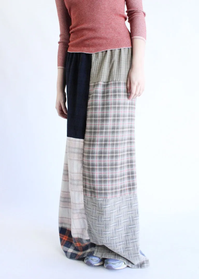 RCYCLD Flannel Pieced Maxi Skirt