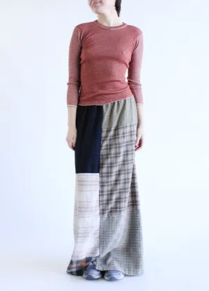 RCYCLD Flannel Pieced Maxi Skirt